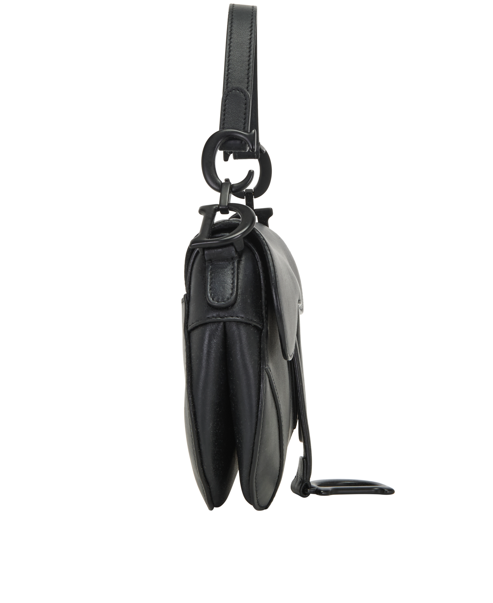 Mini Saddle Ultra Matte, &pound;1,600, Handbags, Black, Leather, Side view